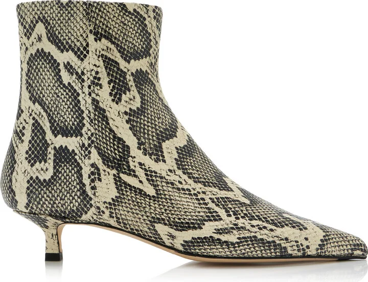 Effect Leather Ankle Boots