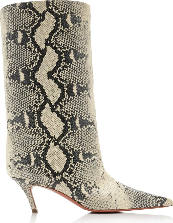 Effect Leather Ankle BootsMuaddi