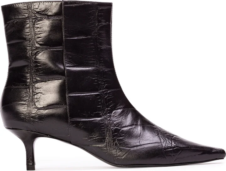 Effect Leather Ankle BootsSuede Studio