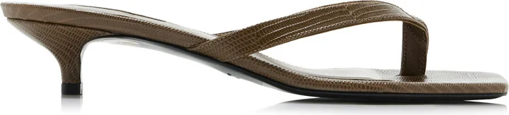 Effect Leather Flip Flop Sandals