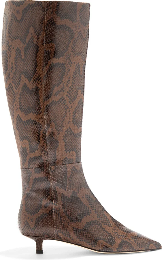 Effect Leather Knee Boots