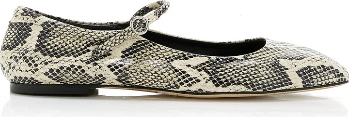 Effect Leather Mary Jane Flats