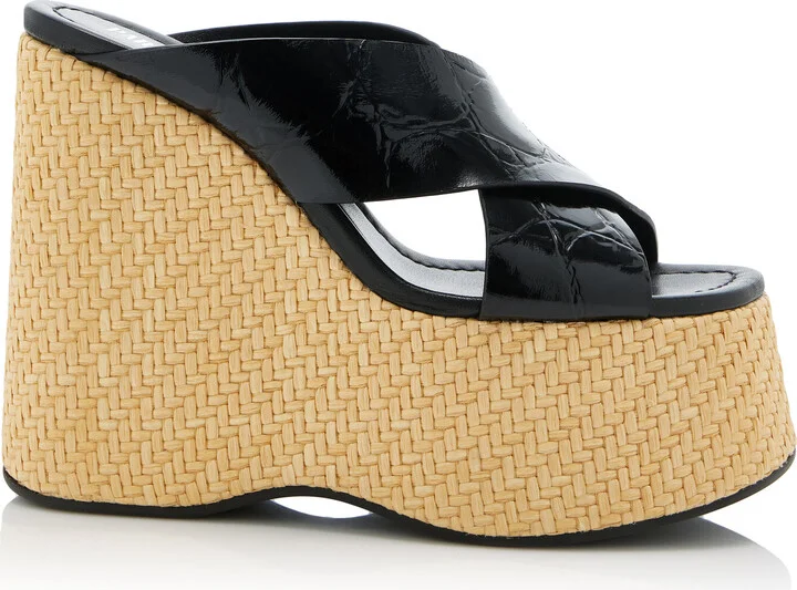 Effect Leather Platform SandalsTexas