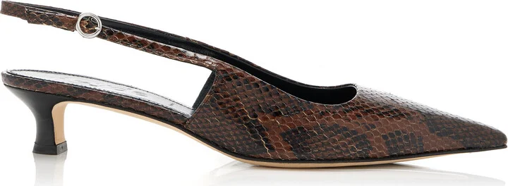 Effect Leather Slingback Pumps