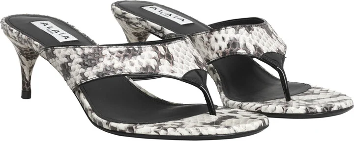 Effect Leather Thong Sandals