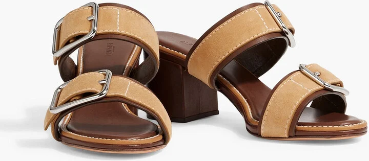 Effie 80 buckled suede mules - Image 2