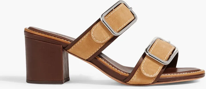 Effie 80 buckled suede mules