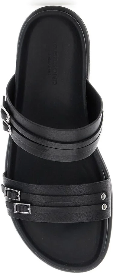 'Effie' Black Sandals With Two Buckle Closure In Leather Woman - Image 4