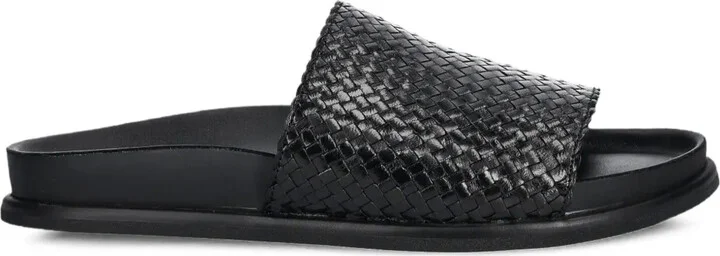 Effie woven leather slides
