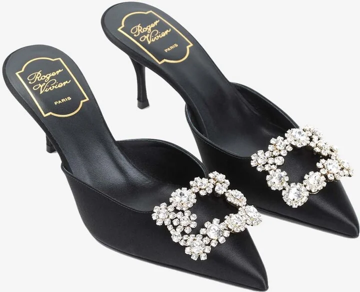 Efflorescence 65 Crystal Buckle Satin Mules - Image 2