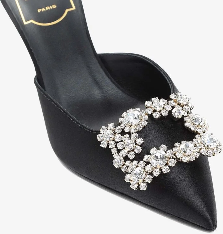 Efflorescence 65 Crystal Buckle Satin Mules - Image 3