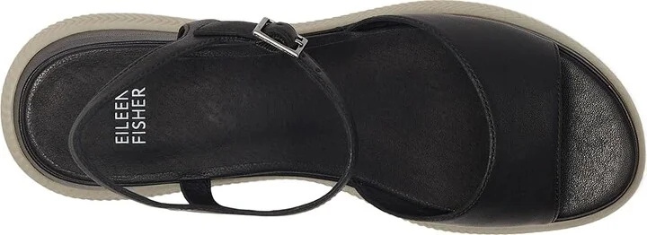 Eileen Fisher Airo Sandal Women's Wedge Shoes Black : 7 M, Leather - Image 2