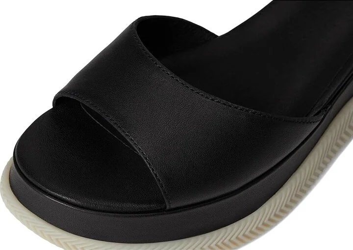 Eileen Fisher Airo Sandal Women's Wedge Shoes Black : 7 M, Leather - Image 7
