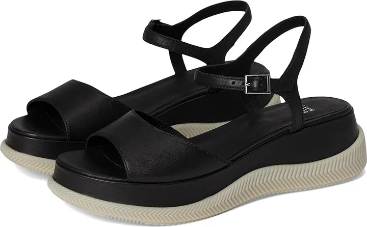 Eileen Fisher Airo Sandal Women's Wedge Shoes Black : 7 M, Leather