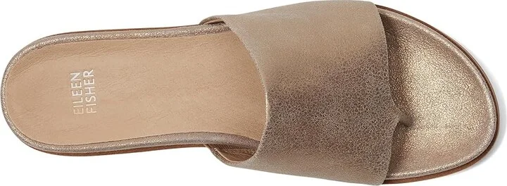 Eileen Fisher Duet Slide Women's Wedge Shoes Platinum : 8.5 M, Leather - Image 2