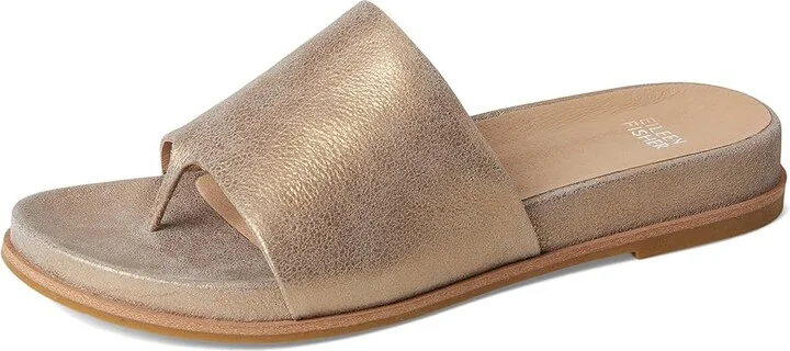 Eileen Fisher Duet Slide Women's Wedge Shoes Platinum : 8.5 M, Leather - Image 5
