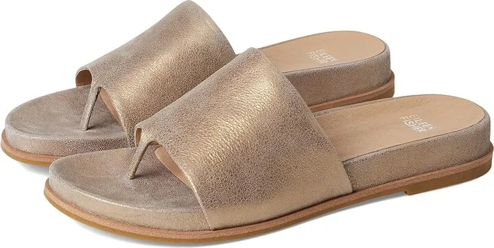 Eileen Fisher Duet Slide Women's Wedge Shoes Platinum : 8.5 M, Leather