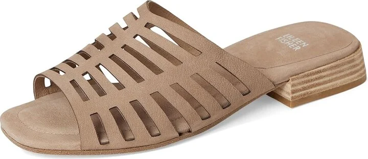 Eileen Fisher Fira Slide Women's Wedge Shoes Barley : 6 M, Leather - Image 5