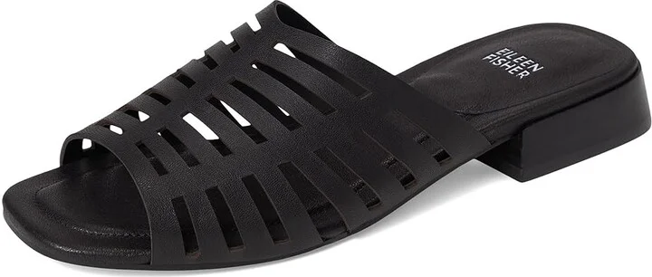 Eileen Fisher Fira Slide Women's Wedge Shoes Black : 7 M, Leather - Image 5