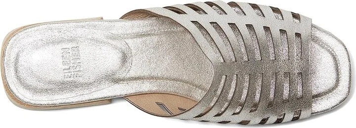 Eileen Fisher Fira Slide Women's Wedge Shoes Platinum : 7 M, Leather - Image 2