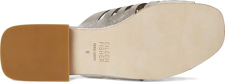 Eileen Fisher Fira Slide Women's Wedge Shoes Platinum : 7 M, Leather - Image 3