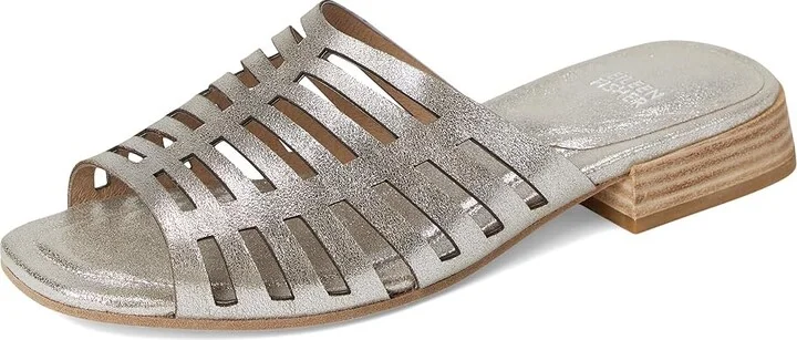 Eileen Fisher Fira Slide Women's Wedge Shoes Platinum : 7 M, Leather - Image 5