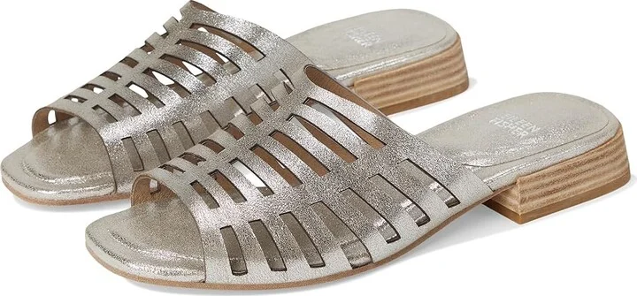 Eileen Fisher Fira Slide Women's Wedge Shoes Platinum : 7 M, Leather