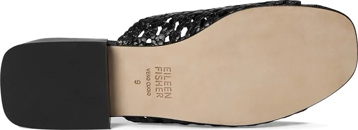 Eileen Fisher Folie Slide Women's Wedge Shoes Black : 9.5 M, Leather - Image 3
