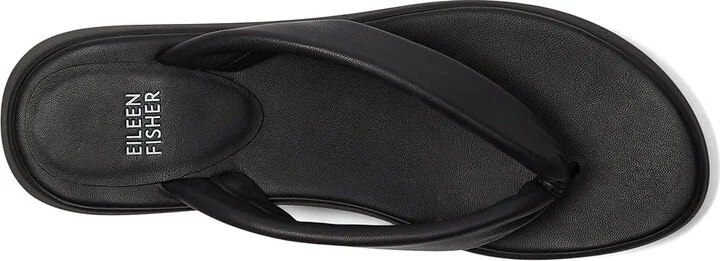 Eileen Fisher Jelly Thong Women's Wedge Shoes Black : 11 M, Leather - Image 2