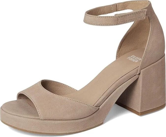 Eileen Fisher Nava Sandal Women's Wedge Shoes Barley : 6.5 M, Leather - Image 5