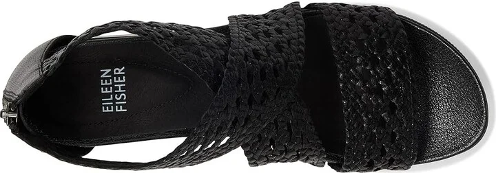 Eileen Fisher Sport Sandal Women's Wedge Shoes Black : 10 M, Leather - Image 2