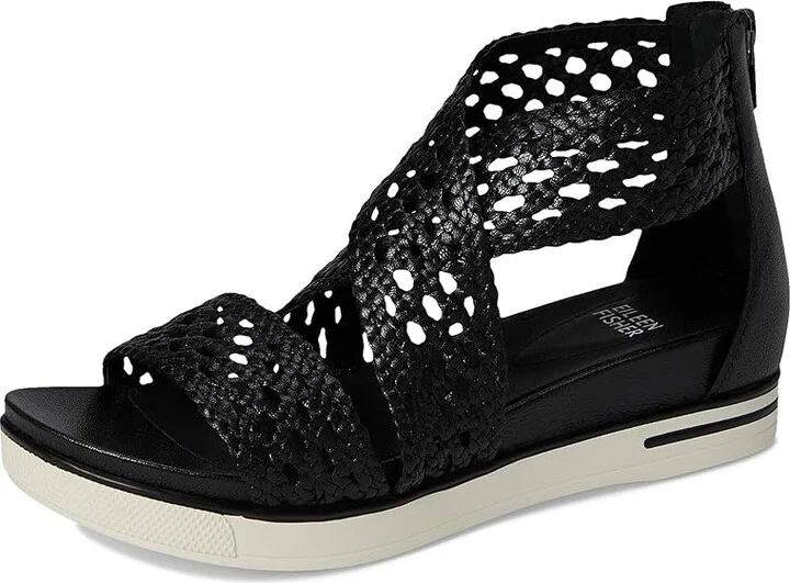 Eileen Fisher Sport Sandal Women's Wedge Shoes Black : 10 M, Leather - Image 5