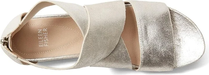 Eileen Fisher Sport Women's Sandals Platinum Glitter Suede : 10 B - Medium - Image 2