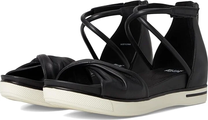 Eileen Fisher Suvi Sandal Women's Wedge Shoes Black : 9 M, Leather