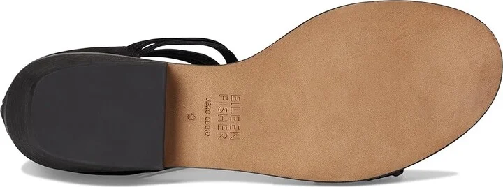 Eileen Fisher Viro Sandal Women's Wedge Shoes Black : 5 M, Leather - Image 3