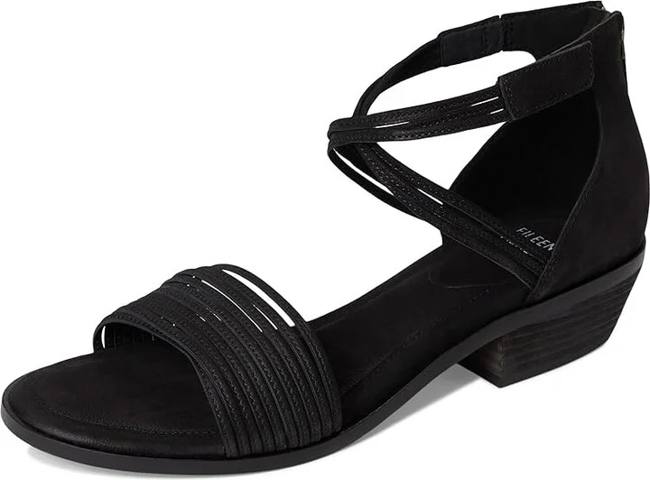 Eileen Fisher Viro Sandal Women's Wedge Shoes Black : 5 M, Leather - Image 5