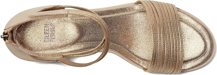 Eileen Fisher Viro Sandal Women's Wedge Shoes Gold : 9 M, Leather - Image 2
