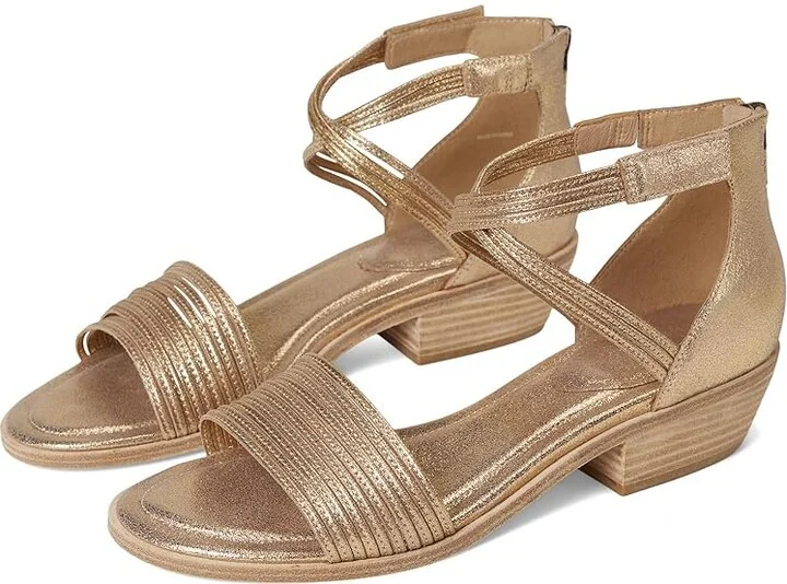 Eileen Fisher Viro Sandal Women's Wedge Shoes Gold : 9 M, Leather