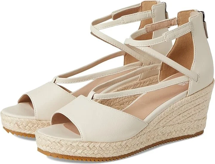 Eileen Fisher Wesson Wedge Women's Wedge Shoes Ivory : 8.5 M, Leather
