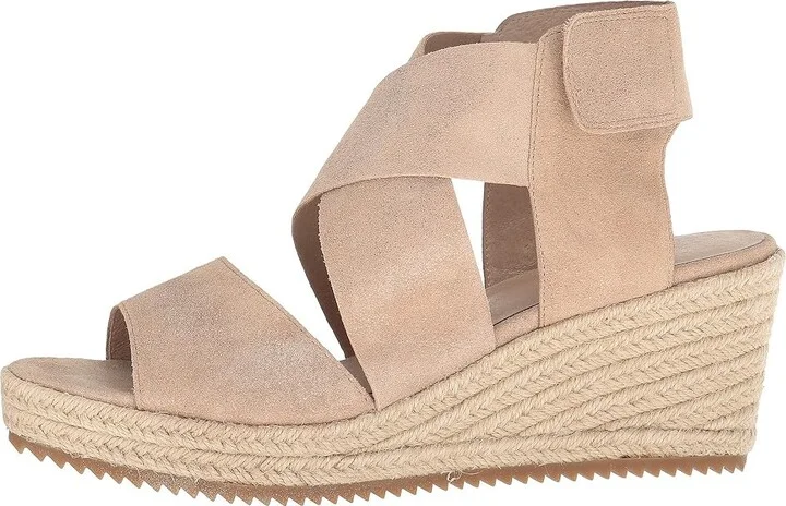 Eileen Fisher Willow 3 Women's Wedge Shoes Light Gold Metallic Suede : 5 B - Medium - Image 7