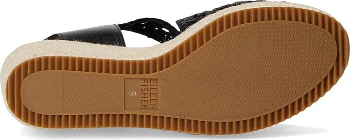 Eileen Fisher Willow Wedge Women's Wedge Shoes Black : 6.5 M, Leather/Rubber - Image 3