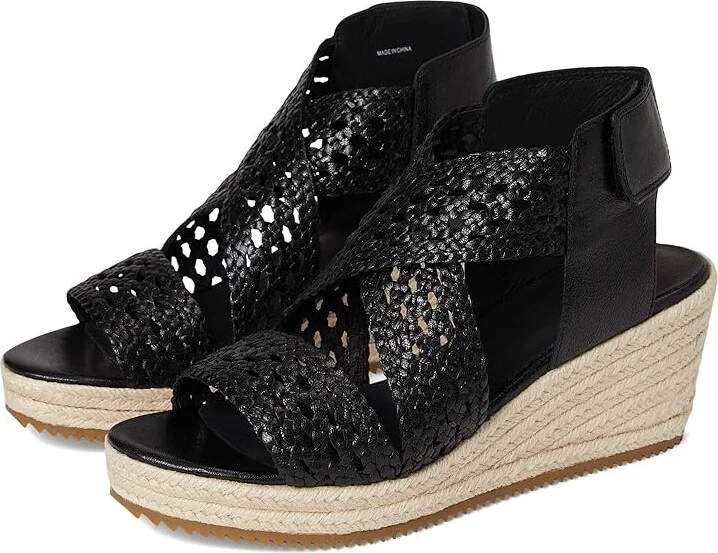 Eileen Fisher Willow Wedge Women's Wedge Shoes Black : 6.5 M, Leather/Rubber
