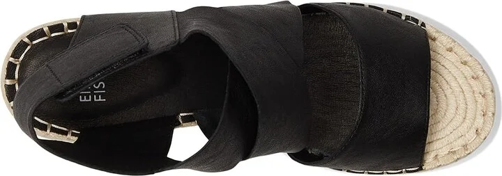 Eileen Fisher Willow Women's Wedge Shoes Black Tumbled Leather : 5 B - Medium - Image 3