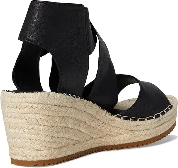 Eileen Fisher Willow Women's Wedge Shoes Black Tumbled Leather : 5 B - Medium - Image 5