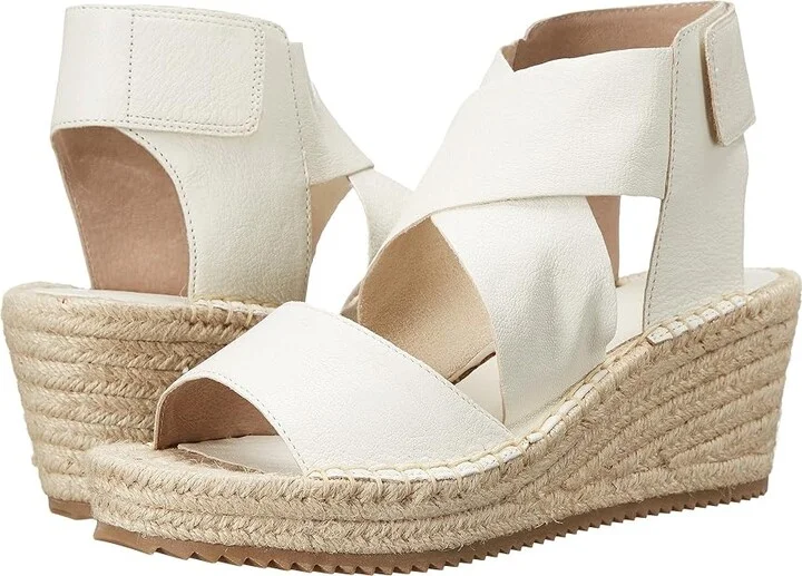Eileen Fisher Willow Women's Wedge Shoes Bone Tumbled Leather : 5 B - Medium
