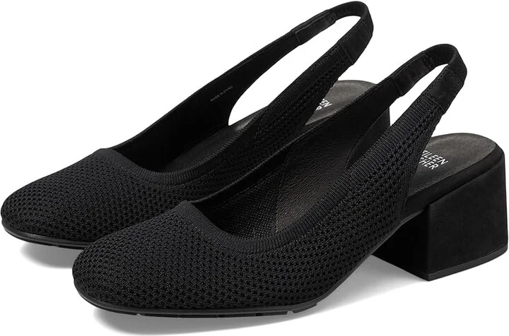 Eileen Fisher Yarn High Women's Heels Black : 8 B - Medium, Leather/Textile