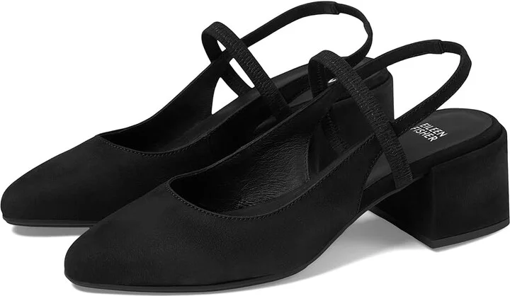 Eileen Fisher Zeny High Women's Heels Black : 7 B - Medium, Leather