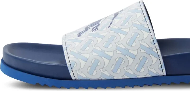 EKD monogram-print leather slides - Image 2