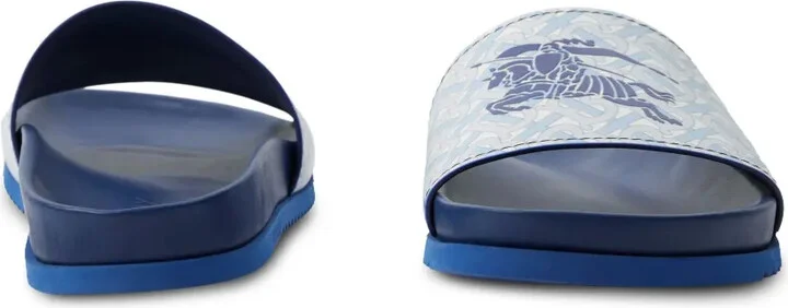 EKD monogram-print leather slides - Image 5