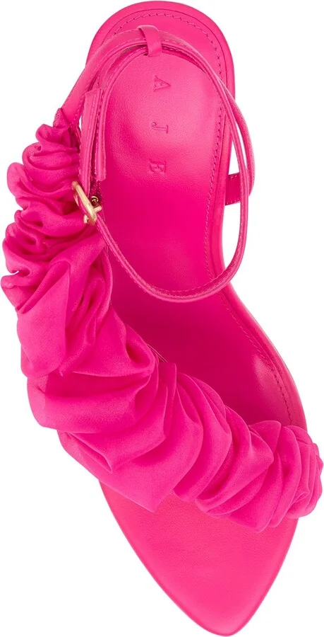 Ela Ruffle Ribbon Heel In Colour Deep Magenta Size 39 - Image 4